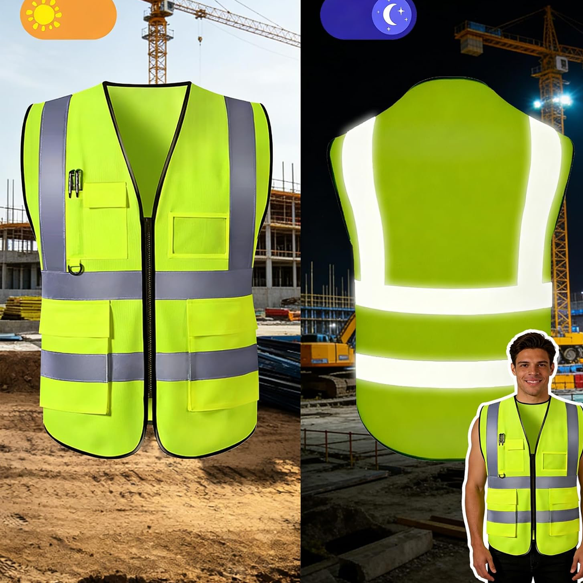 CUSTOM HI-VIS SAFTEY VEST NEON YELLOW