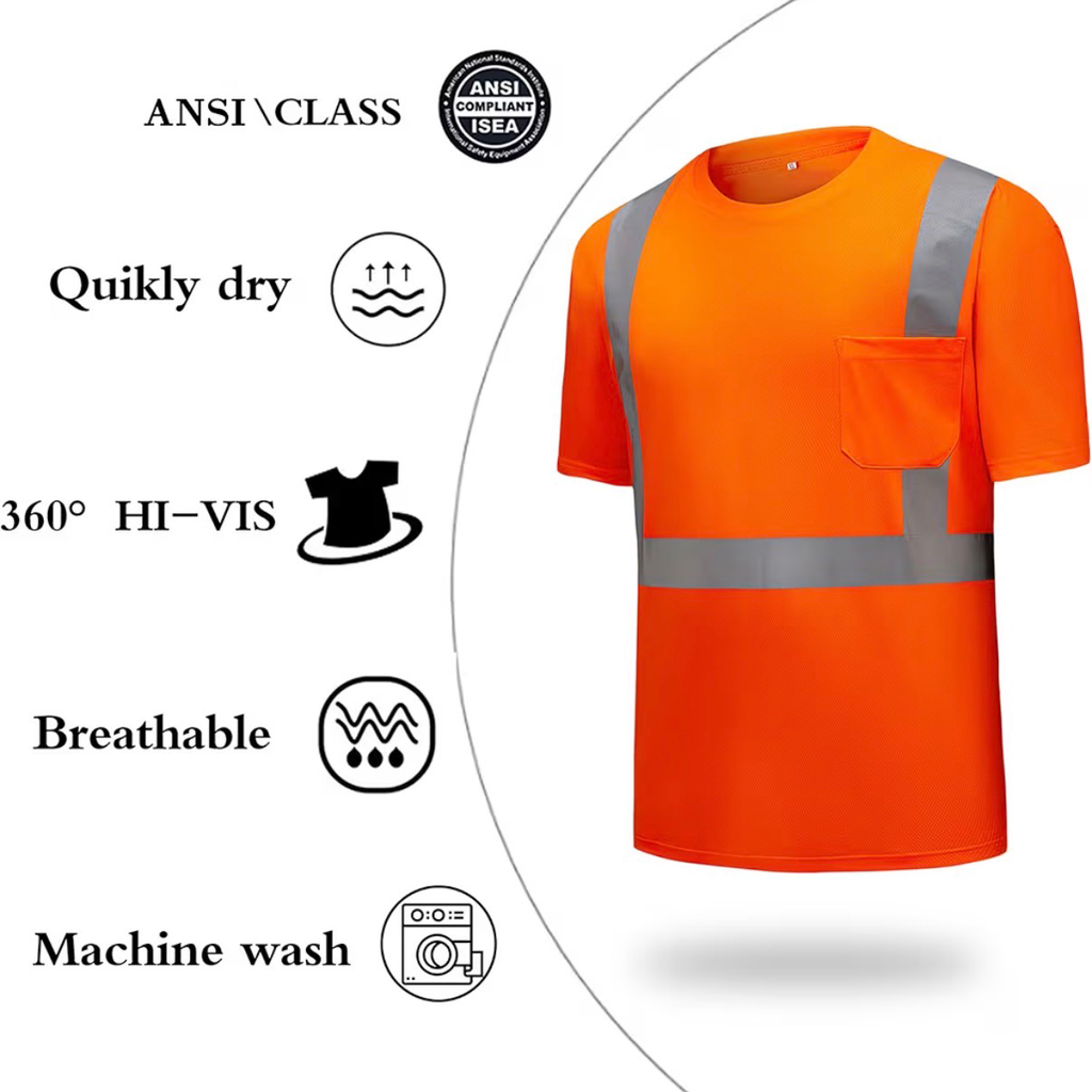 CUSTOM HI-VIS MESH SAFTY SHIRT ORANGE 2