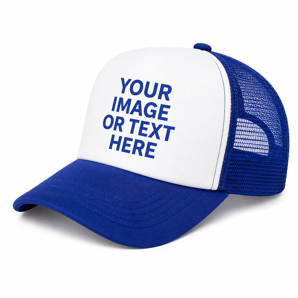 CUSTOM TRUCKER HAT BLUE