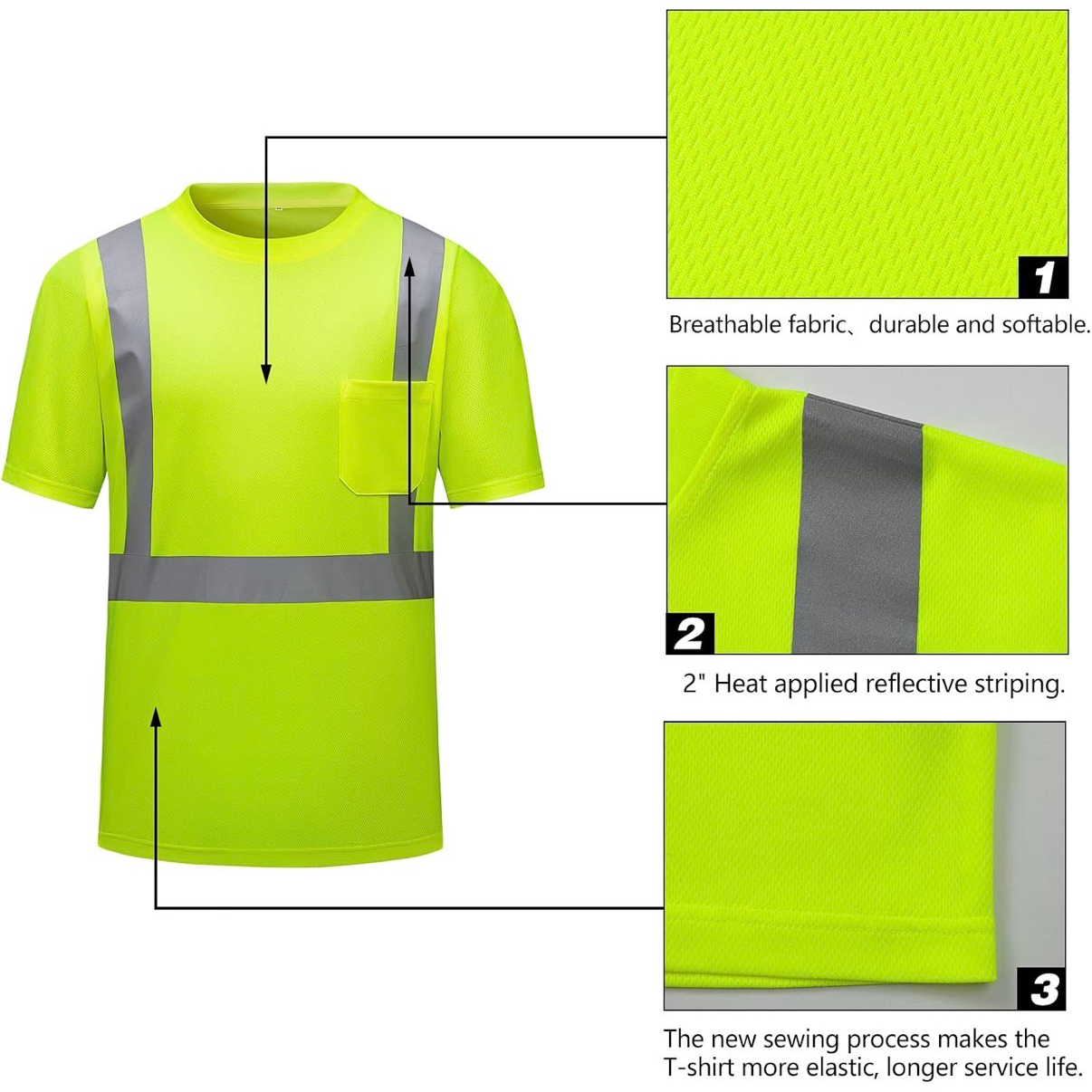CUSTOM HI-VIS MESH SAFTY SHIRT LIME 03
