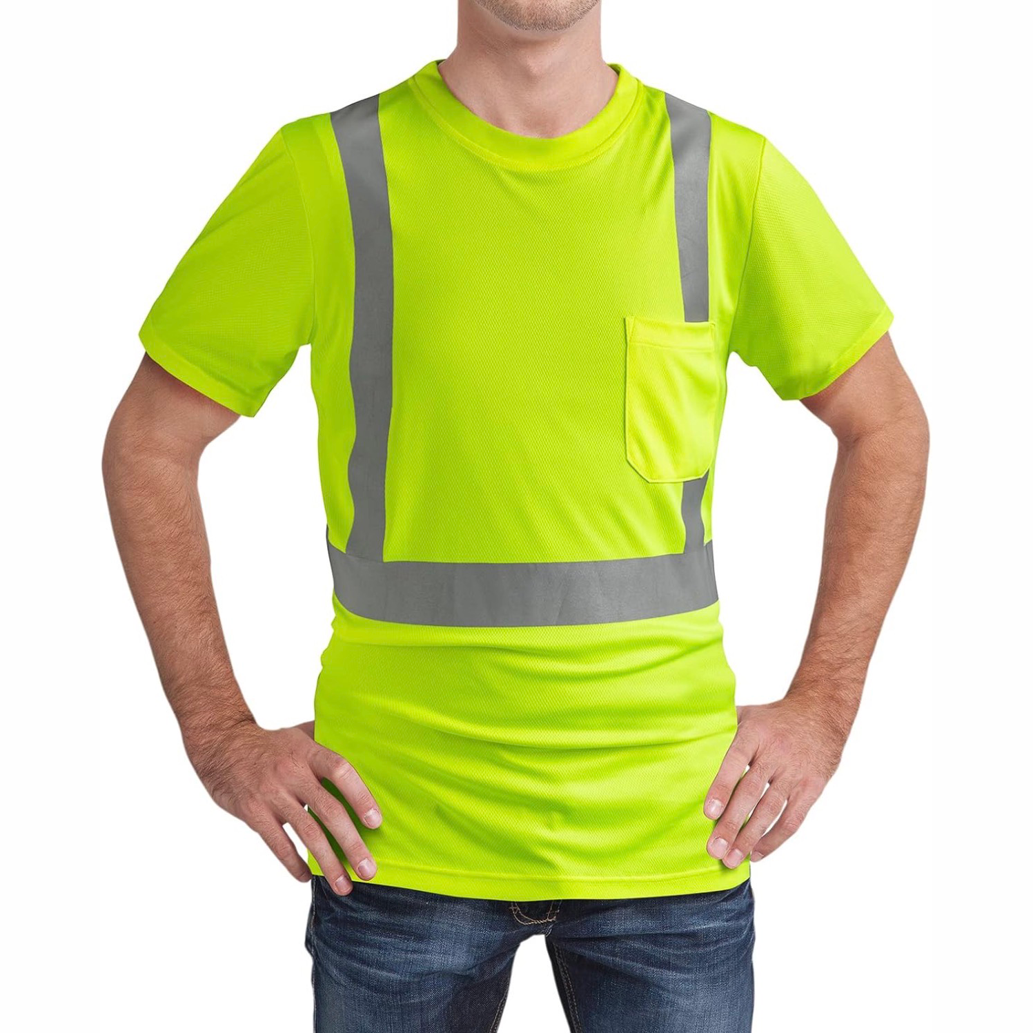 CUSTOM HI-VIS MESH SAFTY SHIRT LIME 03