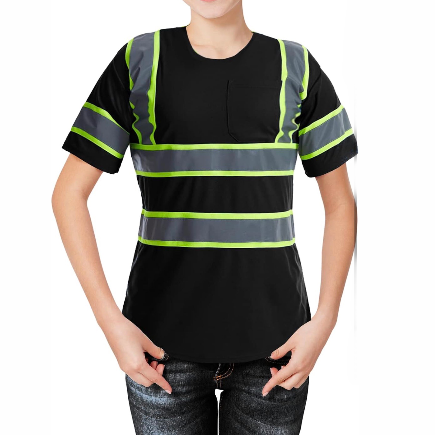 CUSTOM HI-VIS MESH SAFTY SHIRT BLACK