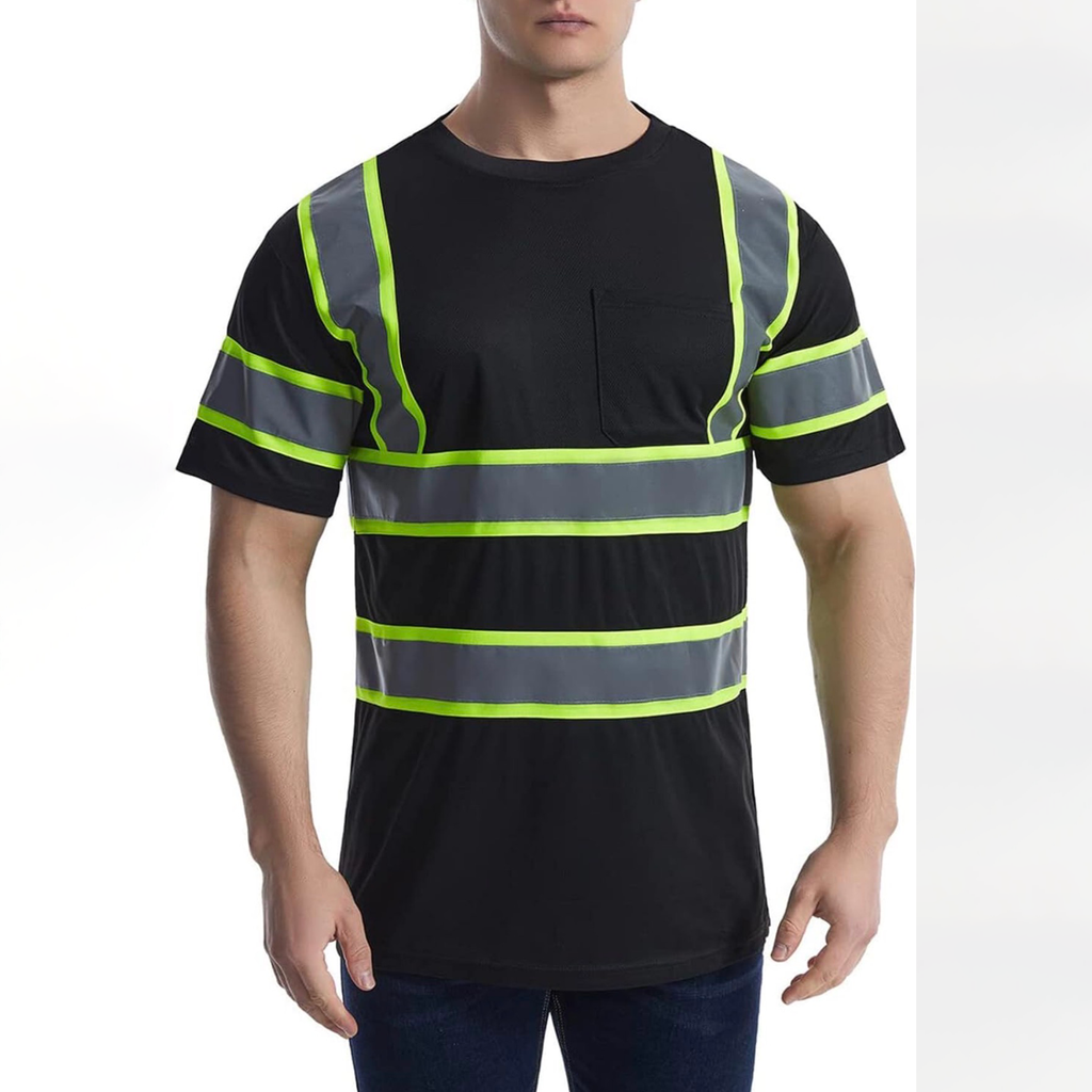 CUSTOM HI-VIS MESH SAFTY SHIRT BLACK
