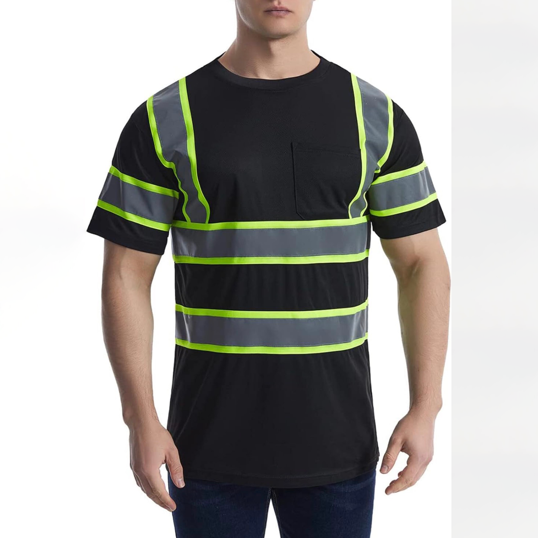 CUSTOM HI-VIS MESH SAFTY SHIRT BLACK