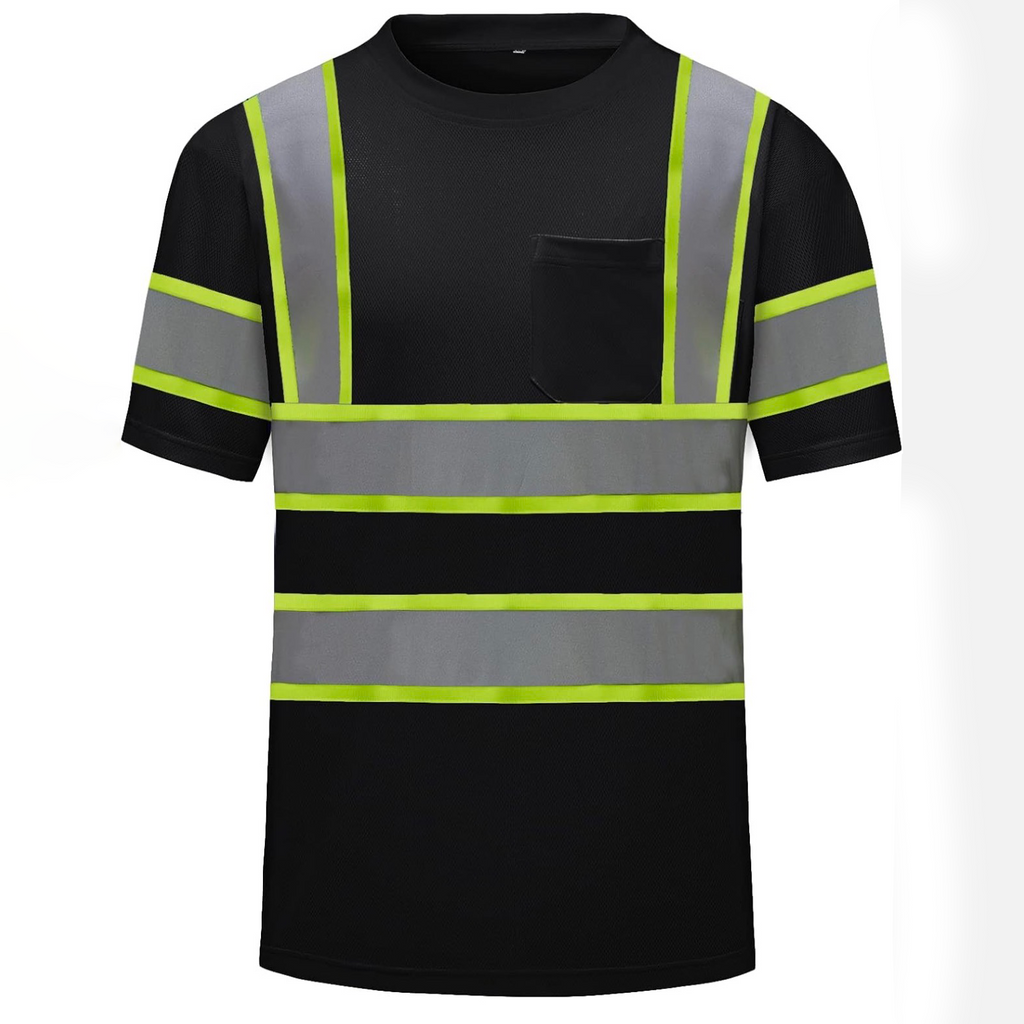 CUSTOM HI-VIS MESH SAFTY SHIRT BLACK