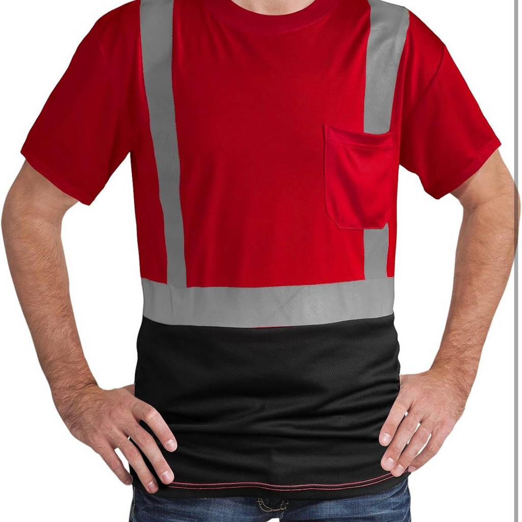 CUSTOM HI-VIS MESH SAFTY SHIRT RED