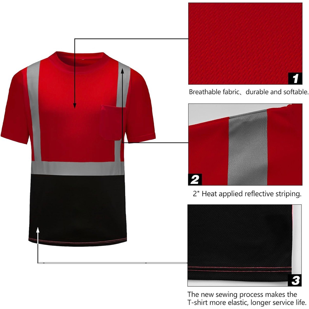 CUSTOM HI-VIS MESH SAFTY SHIRT RED