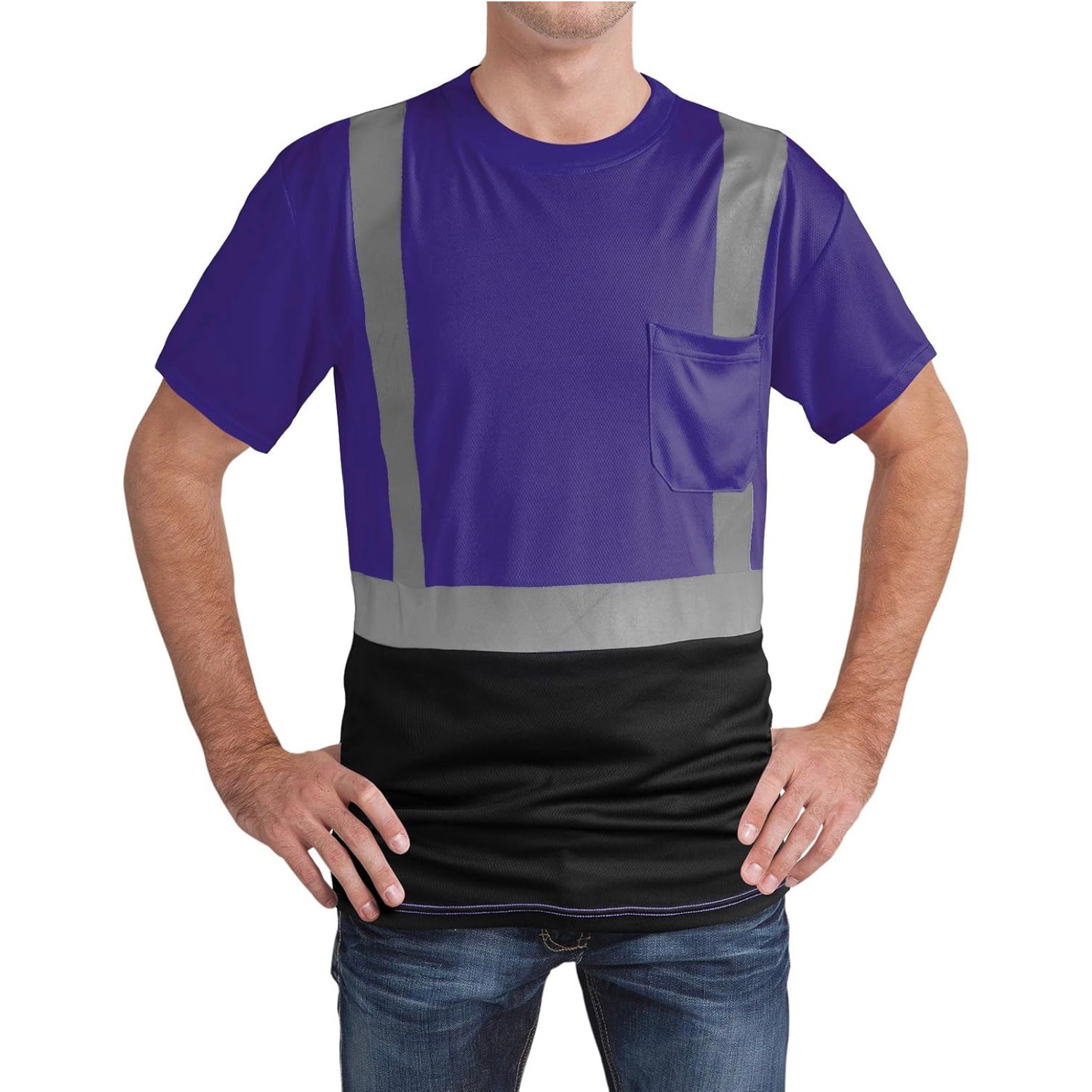 CUSTOM HI-VIS MESH SAFTY SHIRT PURPLE