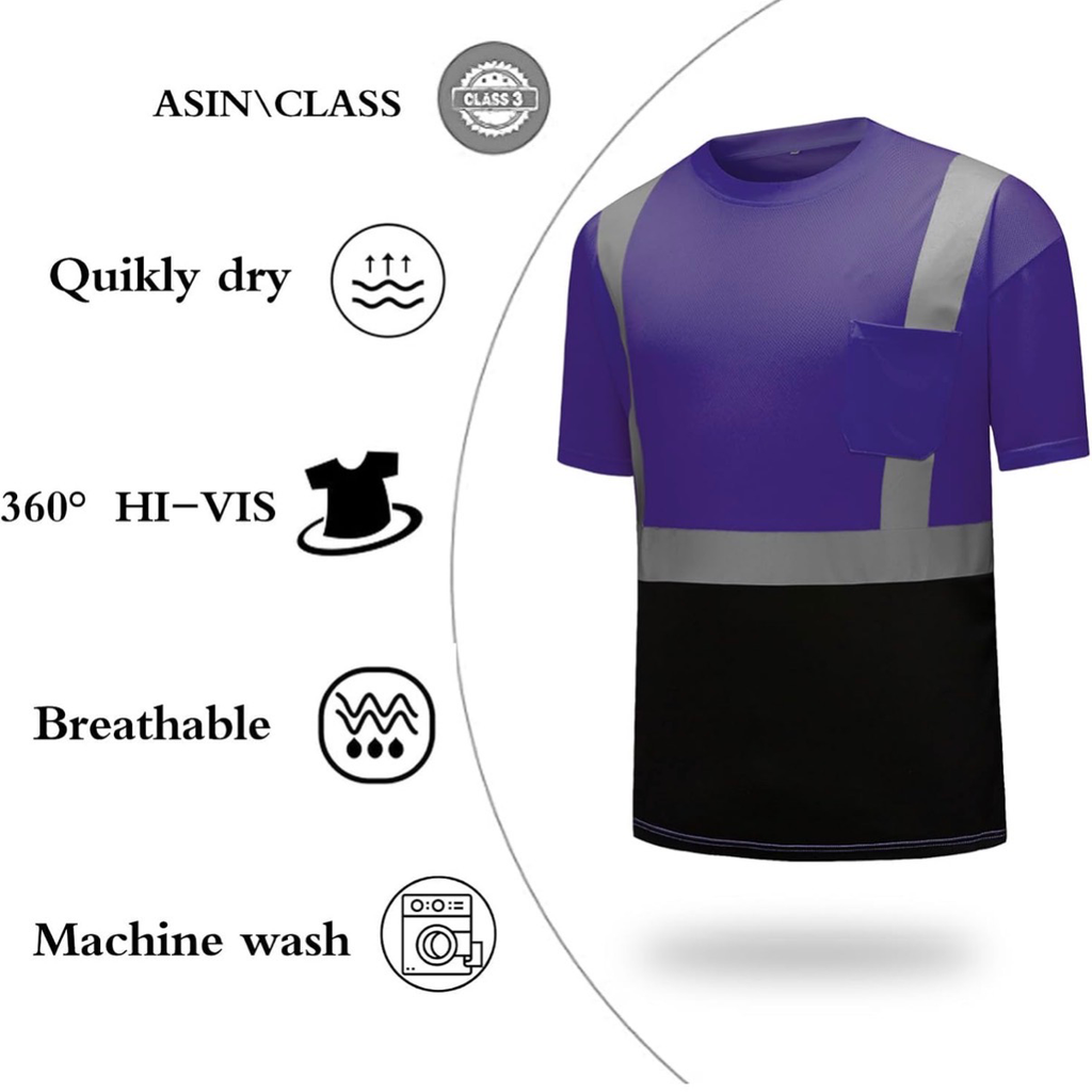 CUSTOM HI-VIS MESH SAFTY SHIRT PURPLE
