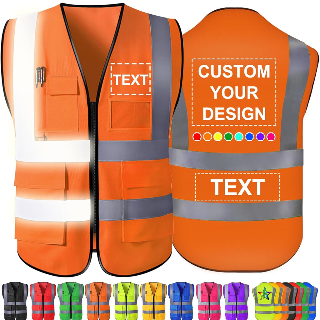 CUSTOM HI-VIS SAFTEY VEST ORANGE