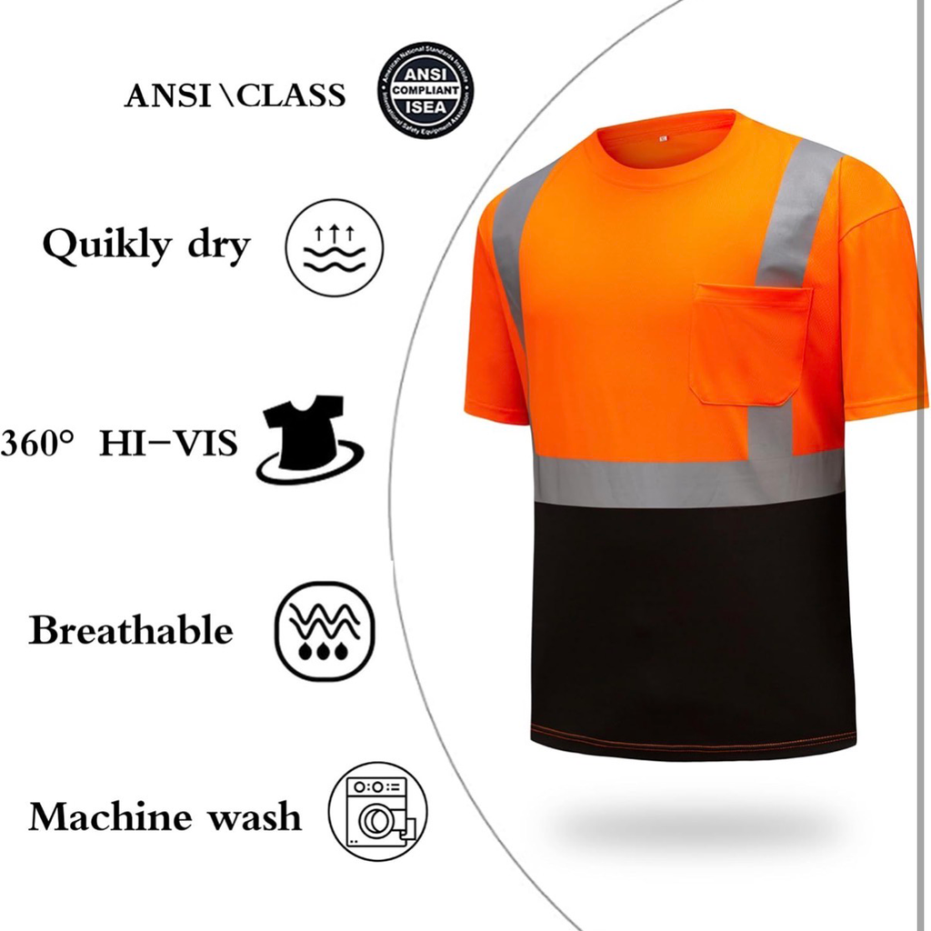 CUSTOM HI-VIS MESH SAFTY SHIRT ORANGE 3