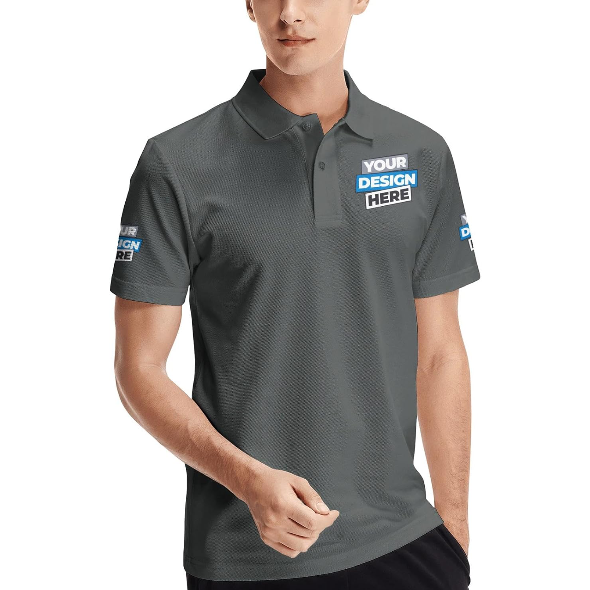 CUSTOM POLO SHIRT GREY