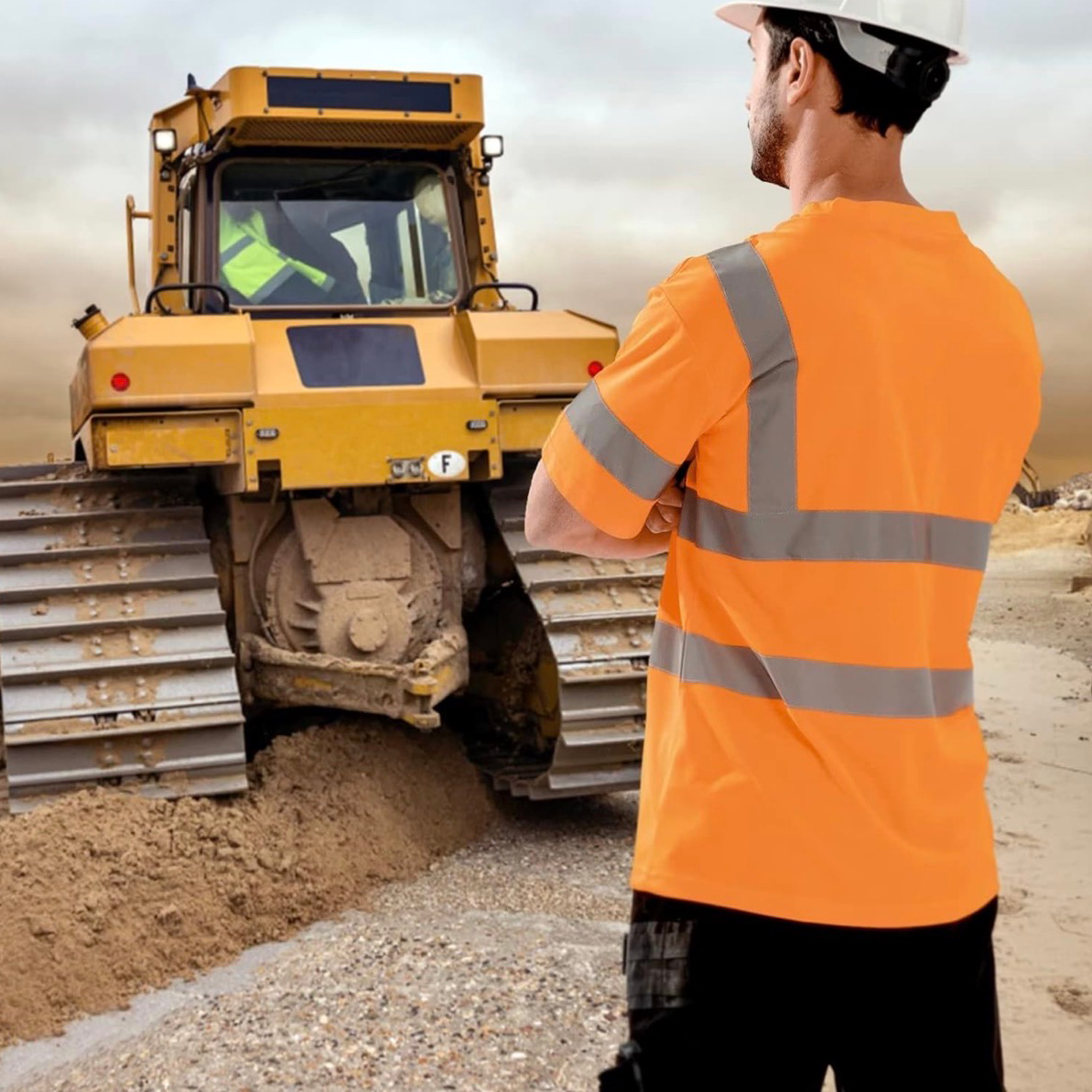 CUSTOM HI-VIS MESH SAFTY SHIRT ORANGE