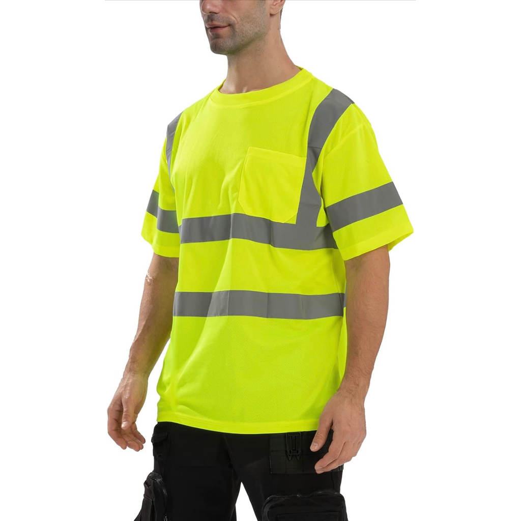 CUSTOM HI-VIS MESH SAFTY SHIRT LIME 1