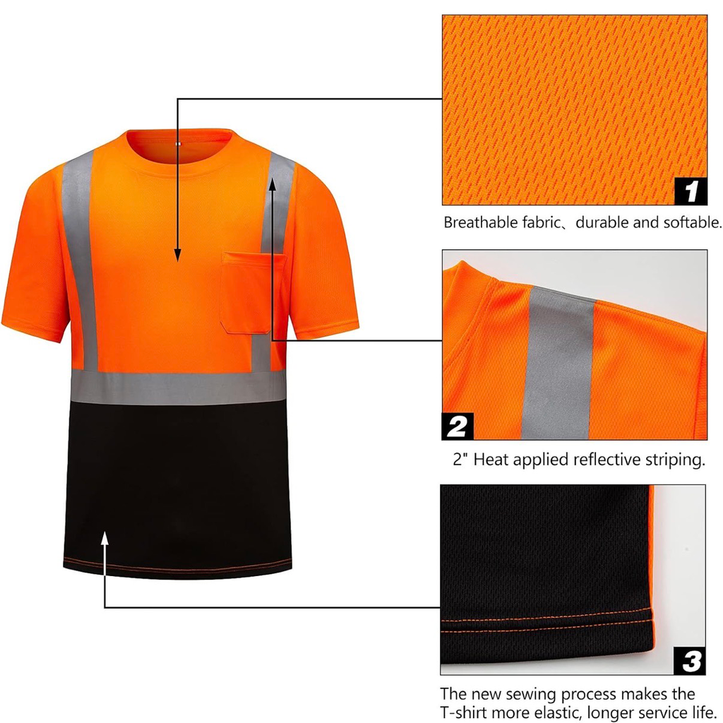 CUSTOM HI-VIS MESH SAFTY SHIRT ORANGE 3