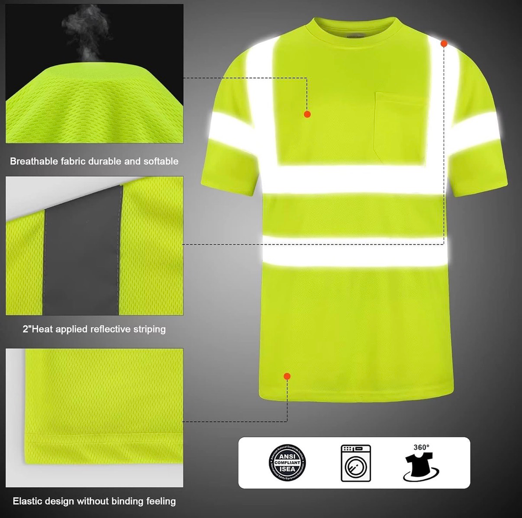 CUSTOM HI-VIS MESH SAFTY SHIRT LIME 1