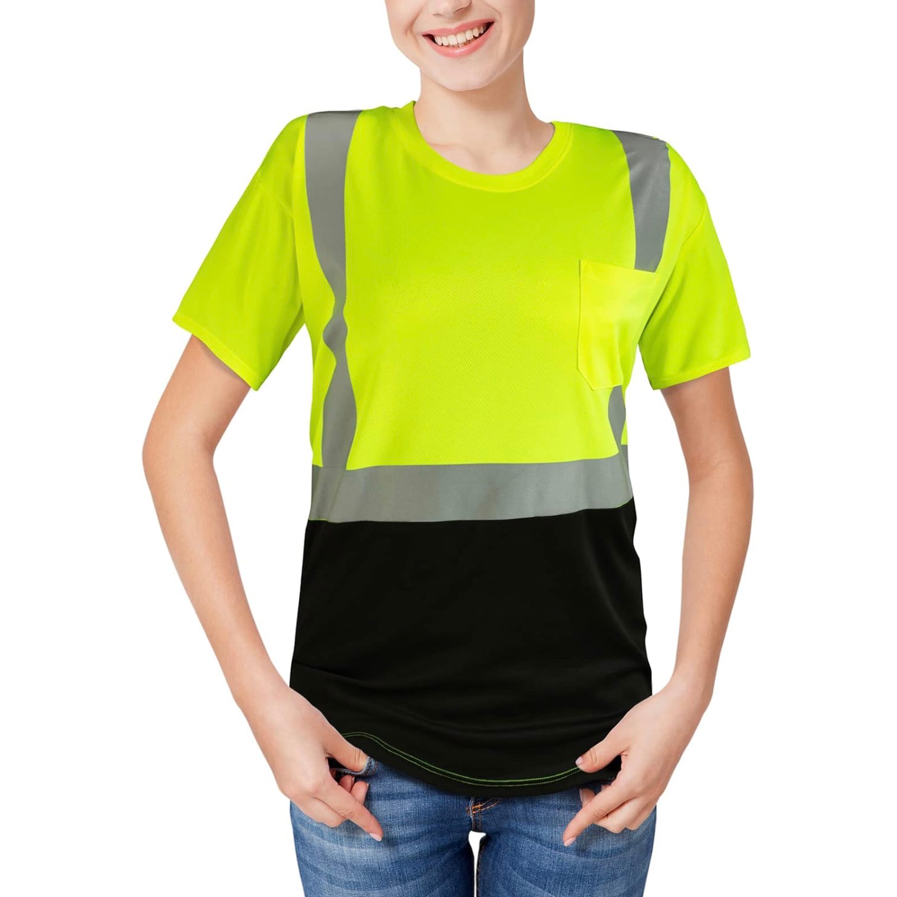 CUSTOM HI-VIS MESH SAFTY SHIRT LIME 2