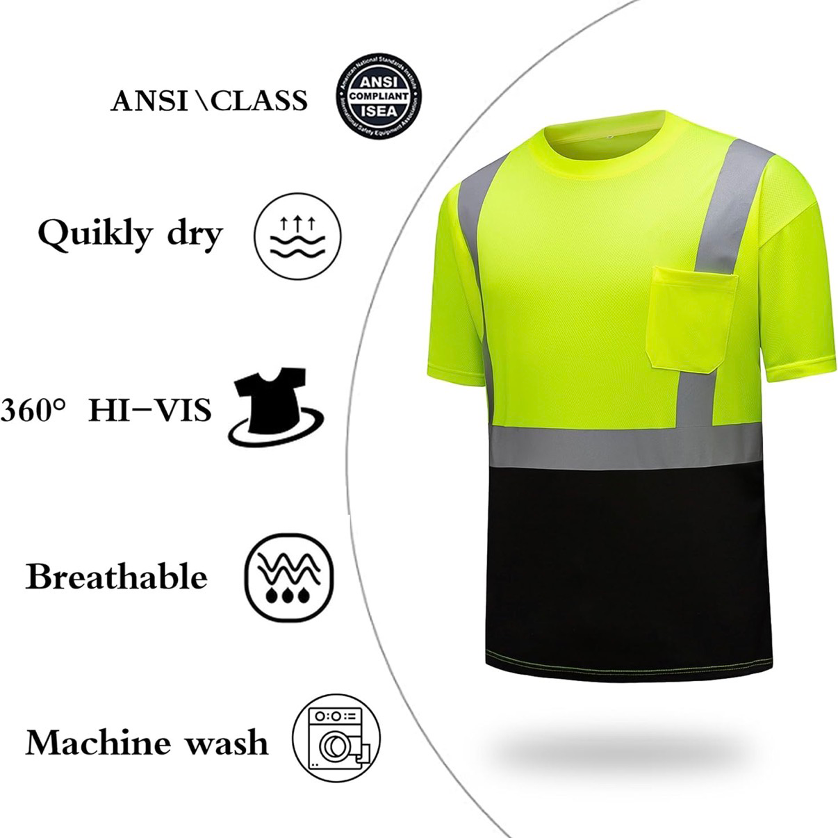 CUSTOM HI-VIS MESH SAFTY SHIRT LIME 2