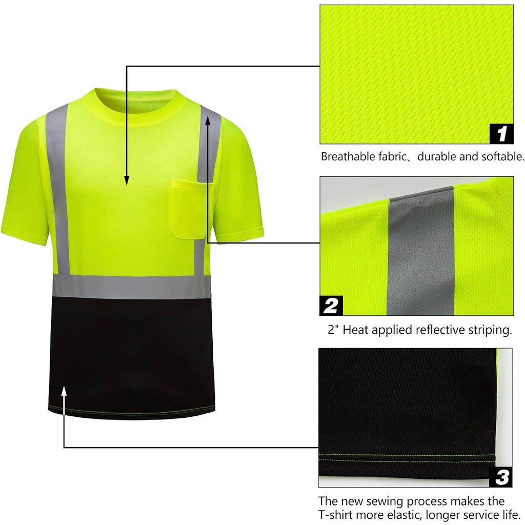 CUSTOM HI-VIS MESH SAFTY SHIRT LIME 2