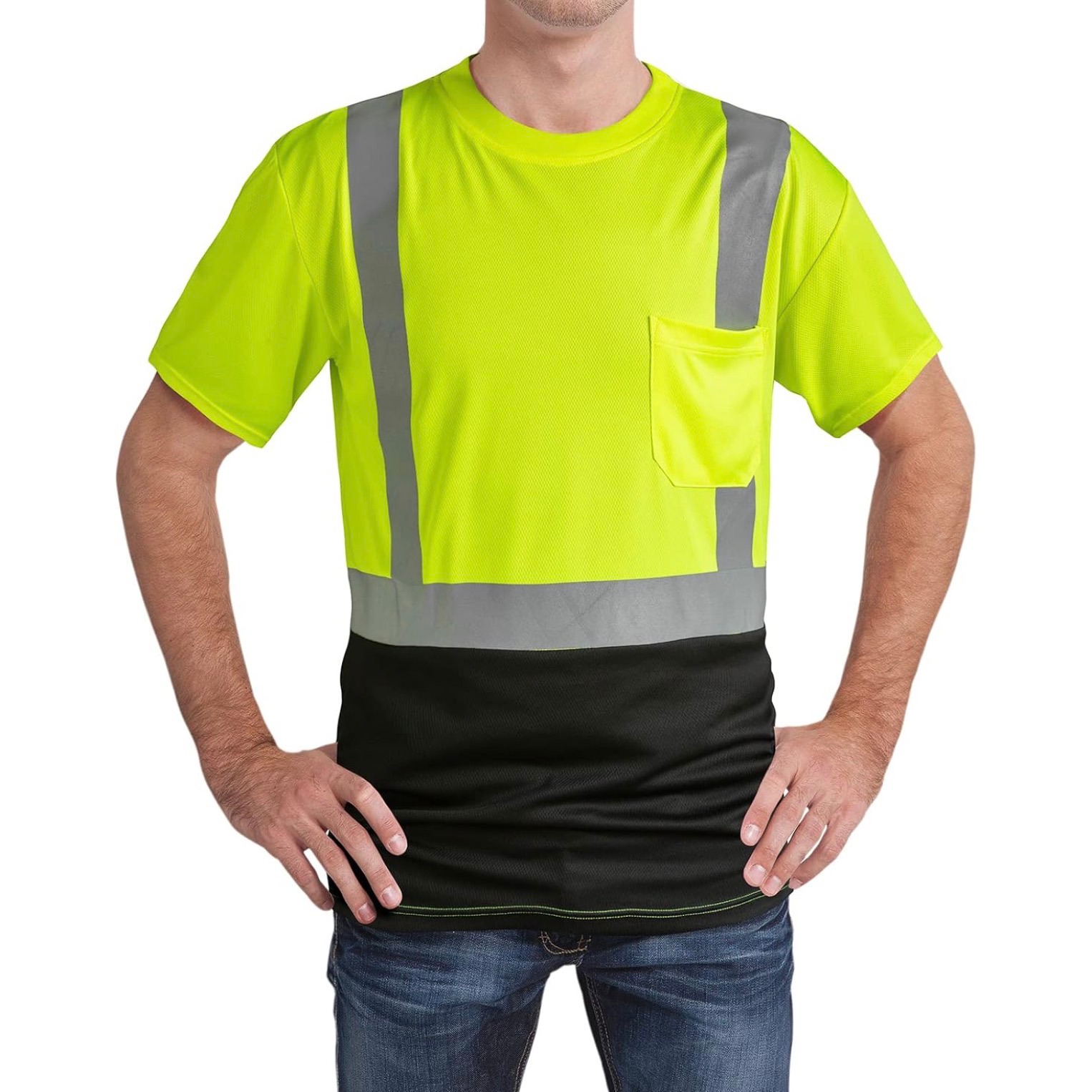 CUSTOM HI-VIS MESH SAFTY SHIRT LIME 2
