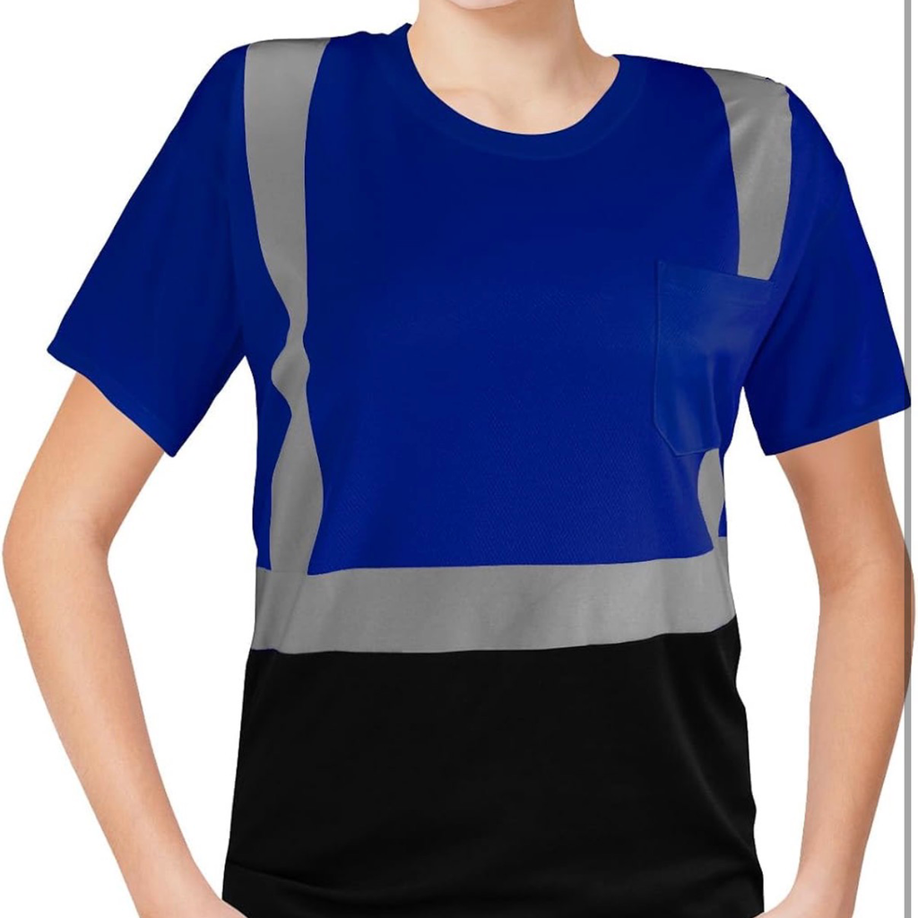 CUSTOM HI-VIS MESH SAFTY SHIRT KLEIN BLUE