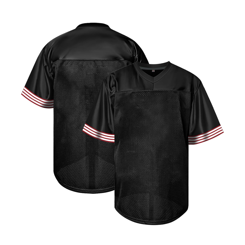 BLACK WHITE MEN FOOTBALL JERSEY