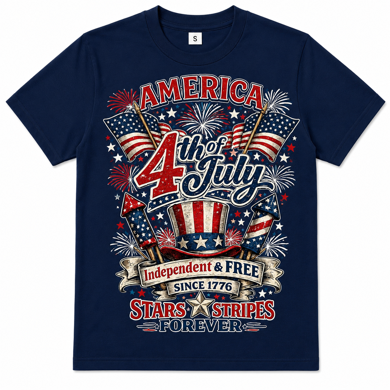 4TH OF JULY SHIRT NAVY BLUE