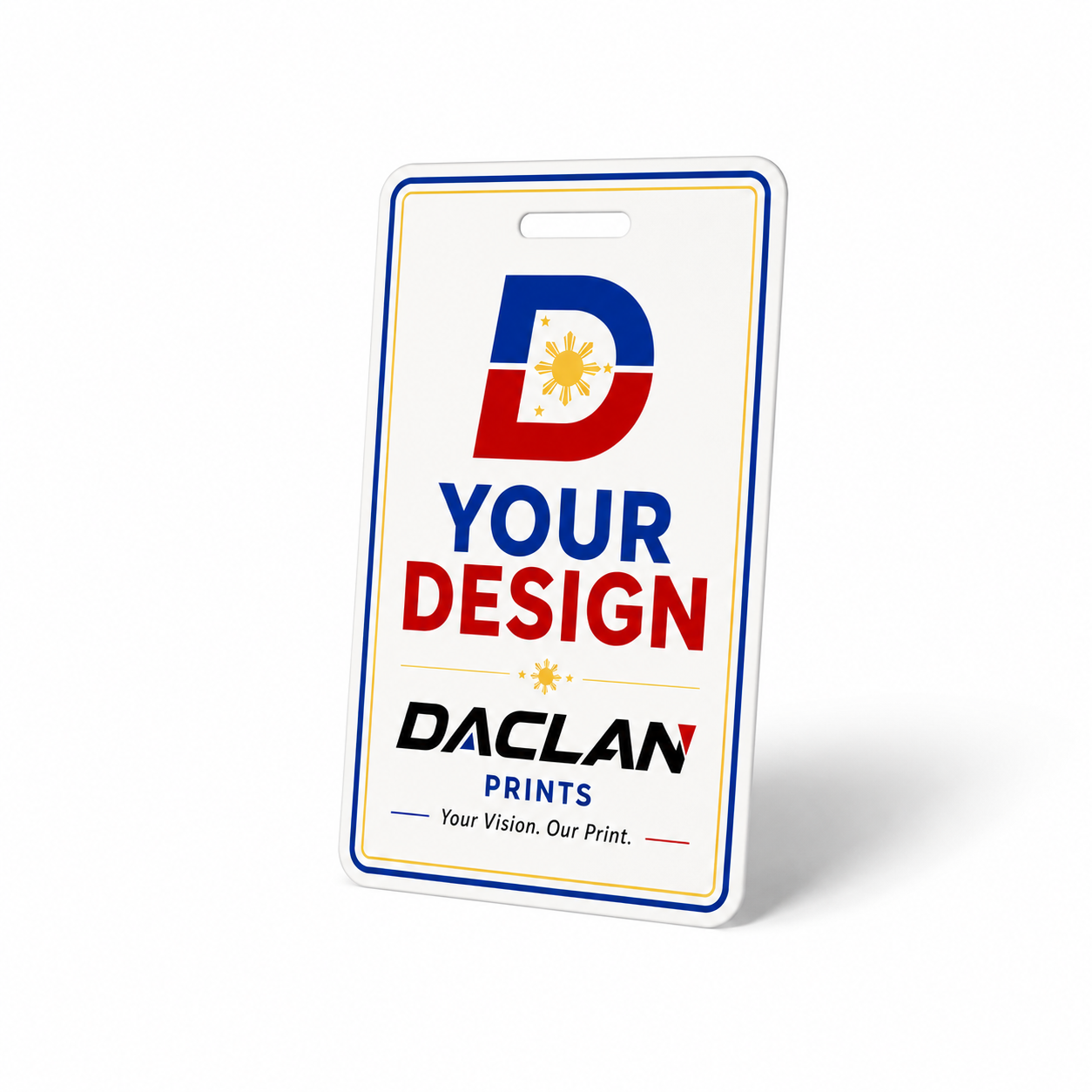 CUSTOM METAL ID BADGE 3.14X2.12 INCES