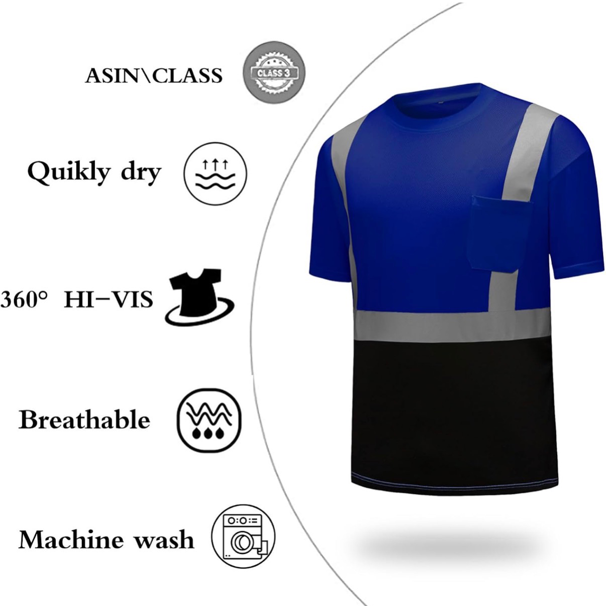 CUSTOM HI-VIS MESH SAFTY SHIRT KLEIN BLUE