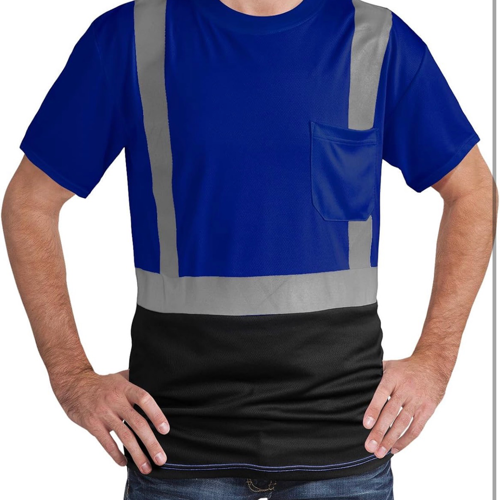 CUSTOM HI-VIS MESH SAFTY SHIRT KLEIN BLUE