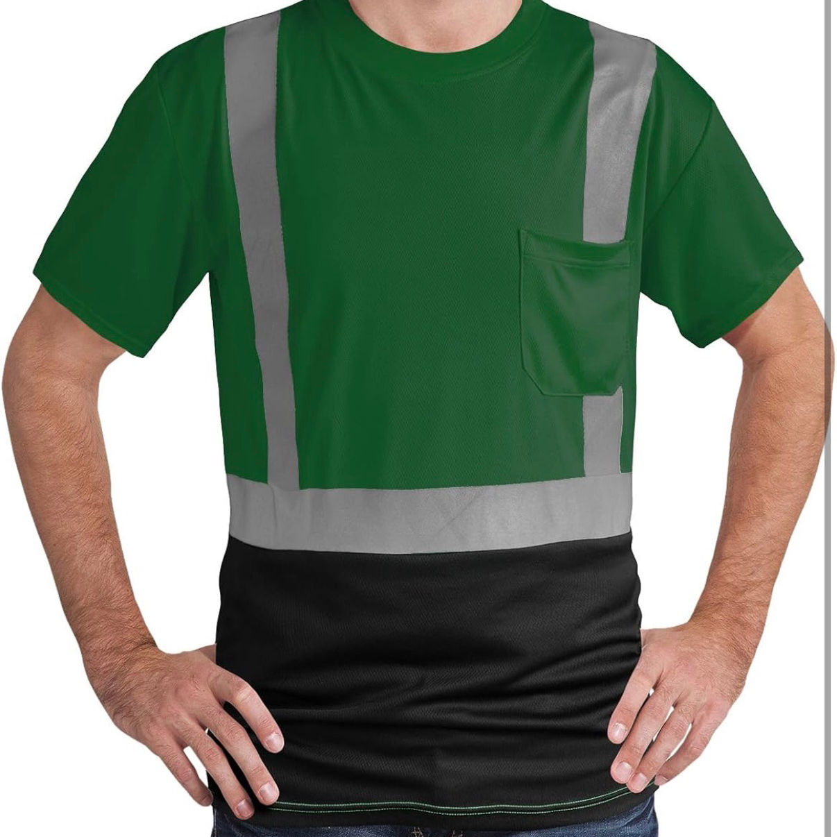 CUSTOM HI-VIS MESH SAFTY SHIRT GREEN