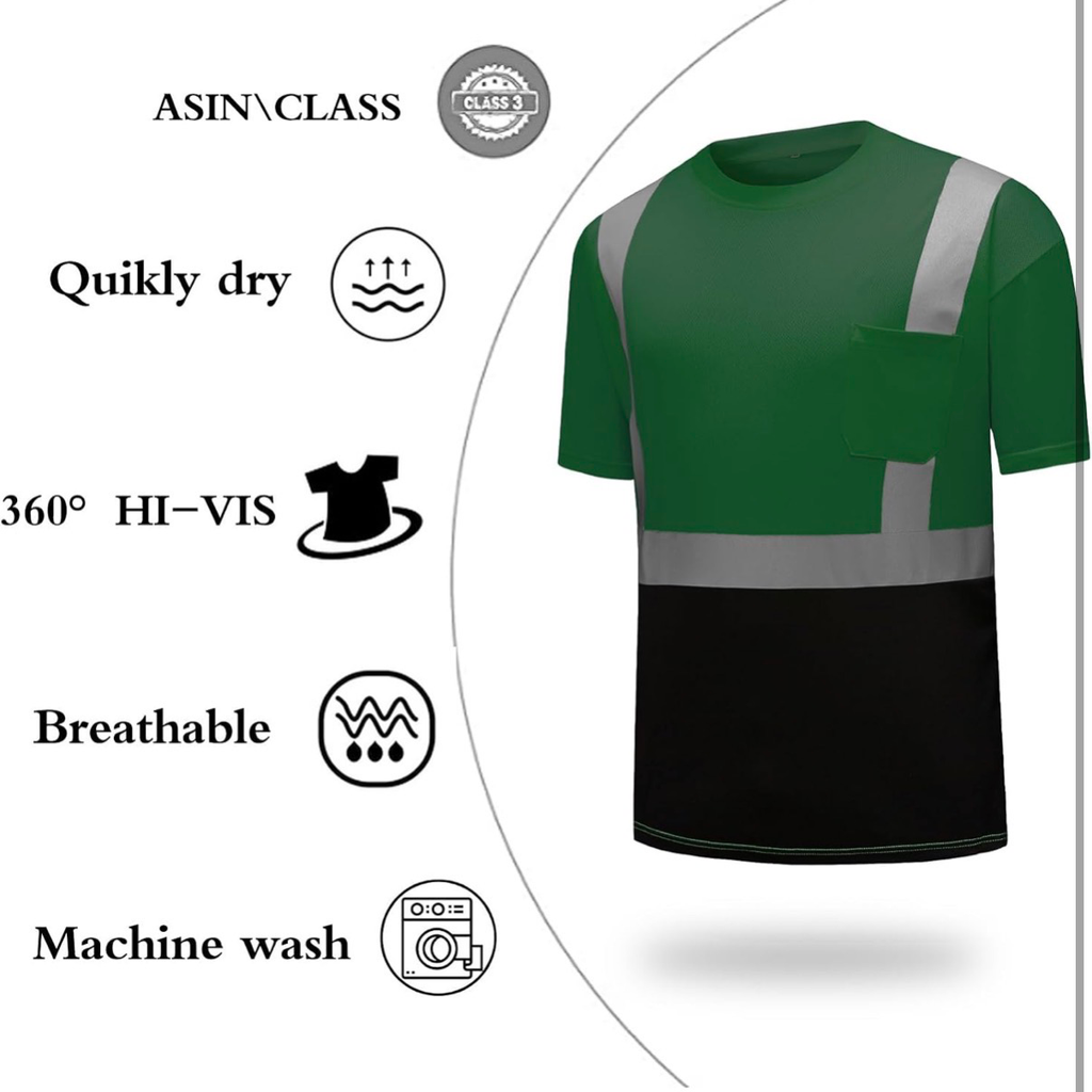 CUSTOM HI-VIS MESH SAFTY SHIRT GREEN
