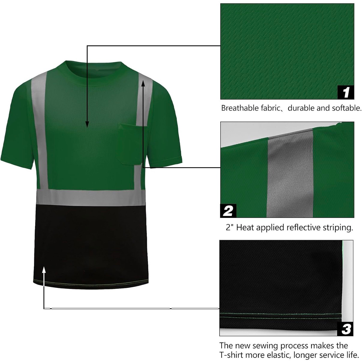CUSTOM HI-VIS MESH SAFTY SHIRT GREEN