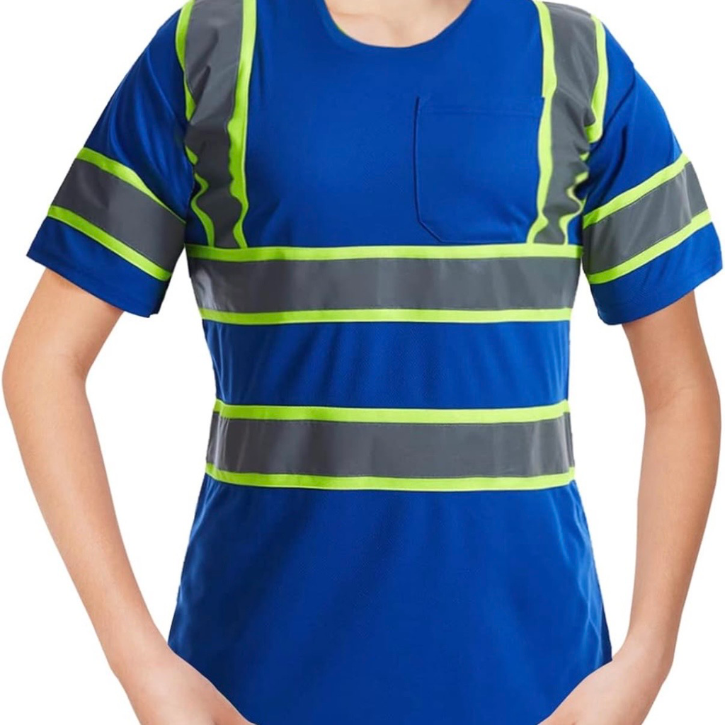 CUSTOM HI-VIS MESH SAFTY SHIRT BLUE