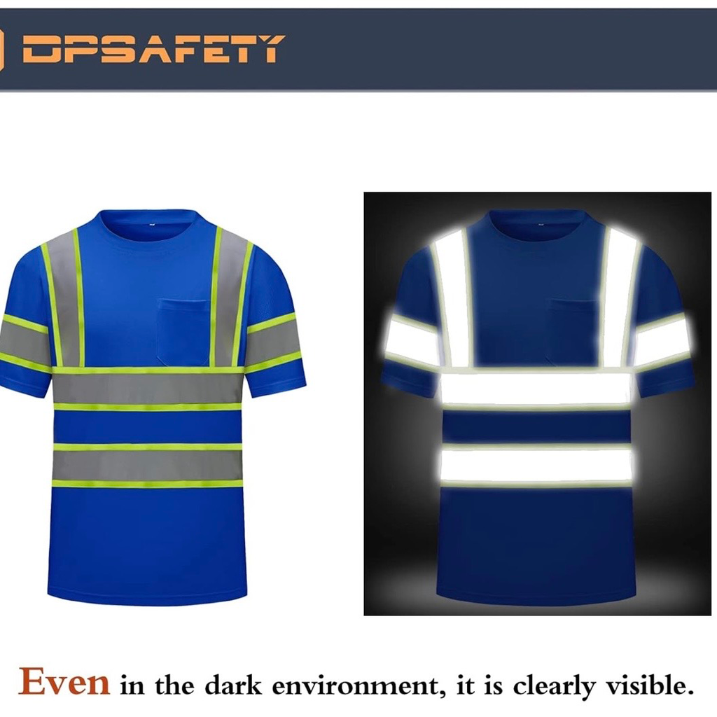 CUSTOM HI-VIS MESH SAFTY SHIRT BLUE