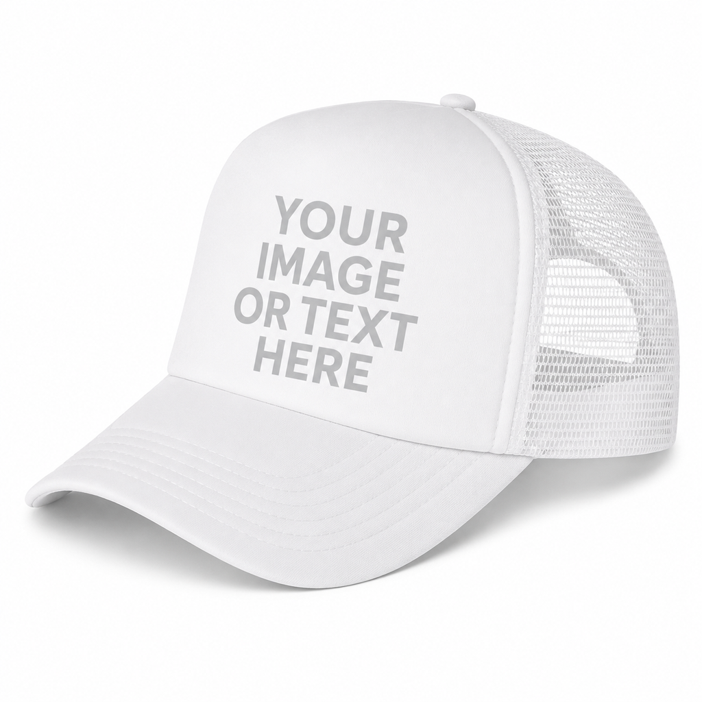 CUSTOM TRUCKER HAT WHITE