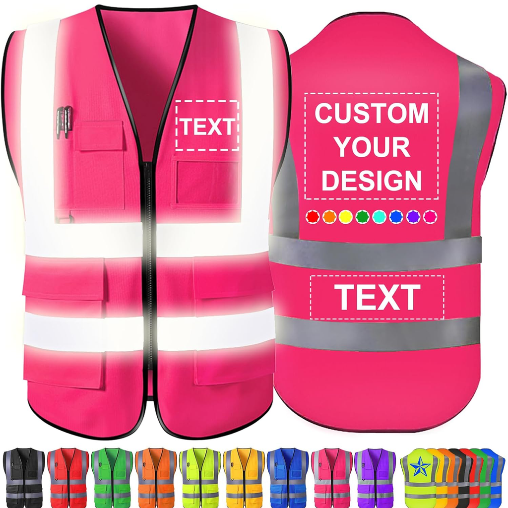 CUSTOM HI-VIS SAFTEY VEST PINK
