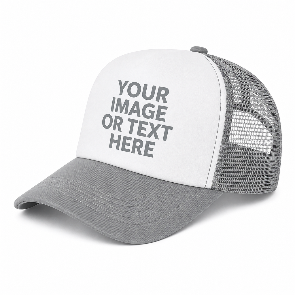 CUSTOM TRUCKER HAT GREY