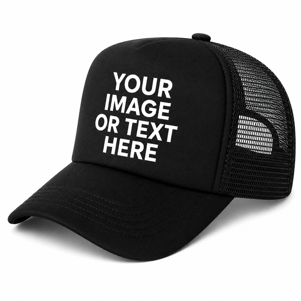 CUSTOM TRUCKER HAT BLACK