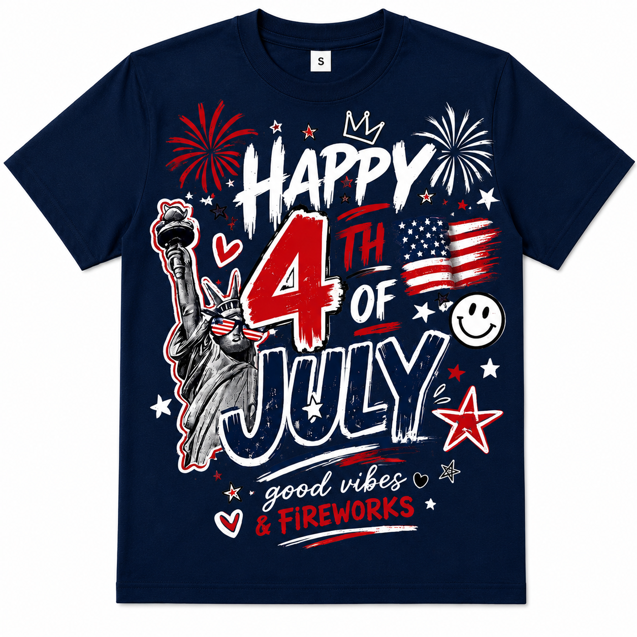 4TH OF JULY SHIRT NAVY BLUE