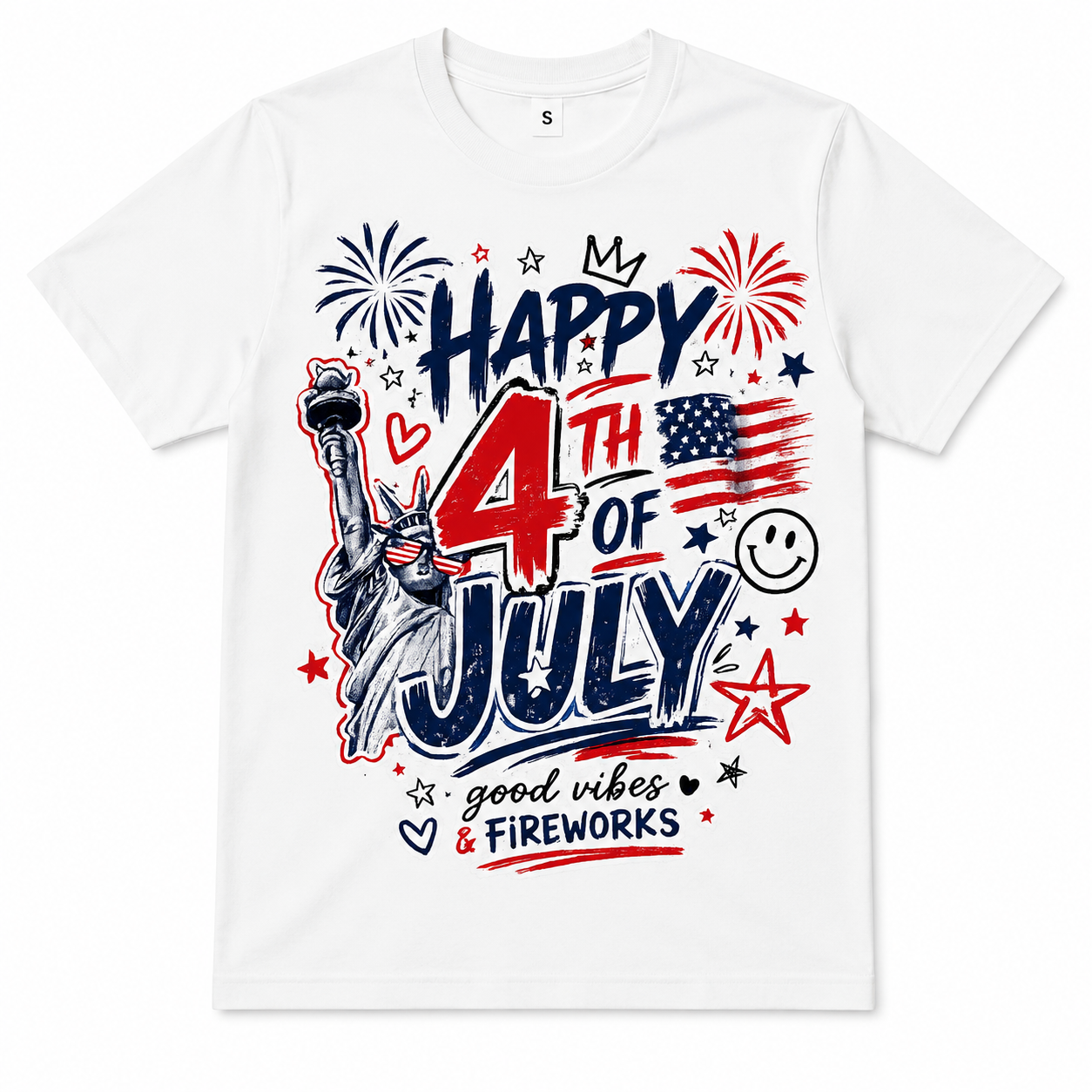 4TH OF JULY SHIRT WHITE